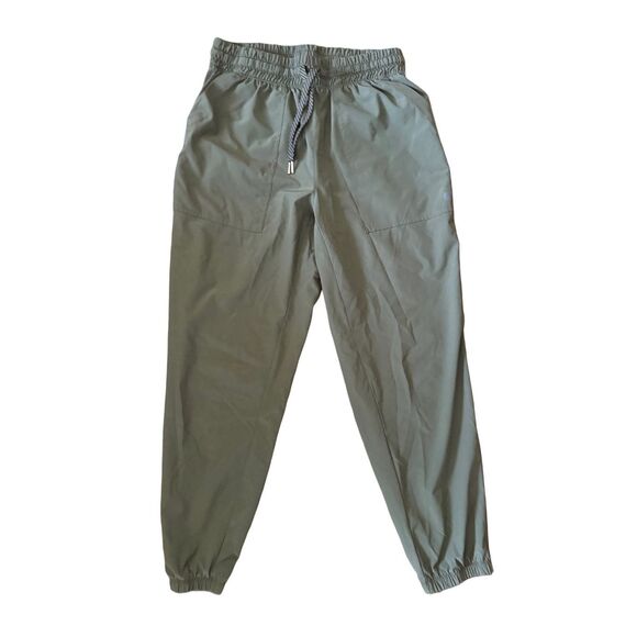 Medium olive green pull on joggers women's athletic high rise waisted tapered - Picture 1 of 4
